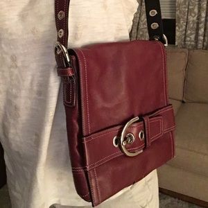 Coach Leather Bag Red - Great Condition Authentic